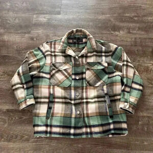 Zara thick flannel shirt jacket size small